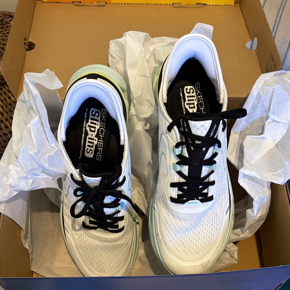 Skechers Black and White Slip-Ins Athletic Shoes